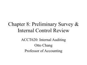 Chapter 8: Preliminary Survey & Internal Control Review