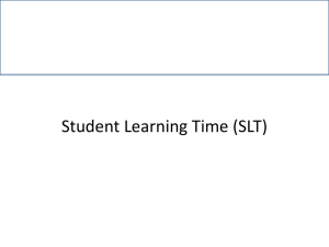 Student Learning Time (SLT)