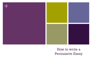 Power Point to introduce Persuasive Essays