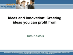 Ideas and Innovation: Creating ideas you can profit from