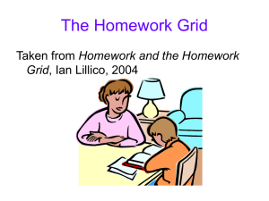 Ian Lillico`s Homework Grid