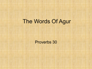 The Words Of Agur - Simple Bible Studies