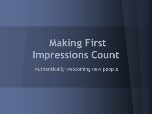 Making First Impressions Count