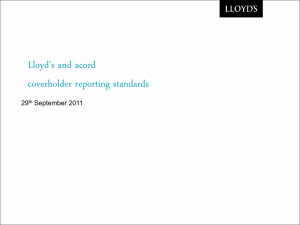 Coverholder reporting Standards