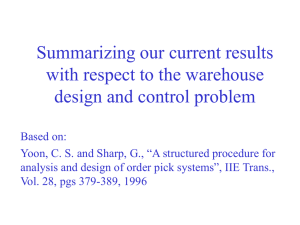 Summarizing our current results with respect to the warehouse