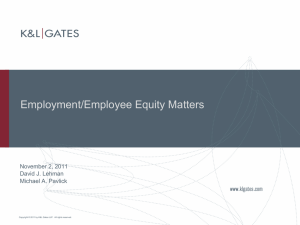 Employment/Employee Equity Matters