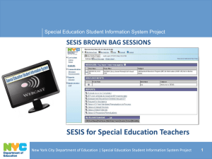 SESIS for Special Education Teachers