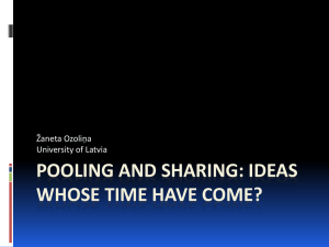 Pooling and Sharing: Ideas Whose Time Has Come?