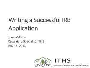 Writing an IRB Application