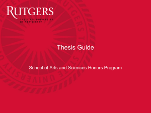 Thesis Guide - SAS Honors Program