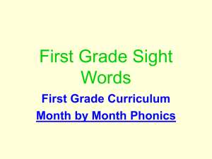 First Grade Sight Words - Wilson School District