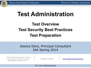 Illinois Alternate Assessment Training Module for Test