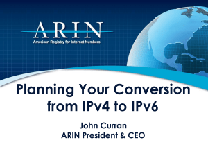 Planning Your Conversion from IPv4 to IPv6