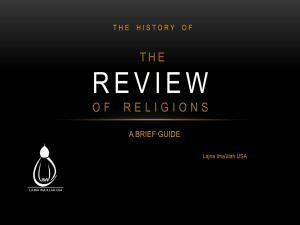 The Review of Religions - Lajna Ima`illah