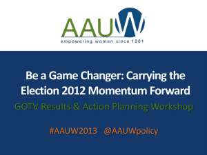 Creating an Action Plan to Carry the Election 2012 Momentum