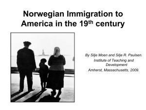 Norwegian Immigration to America in the 19th century