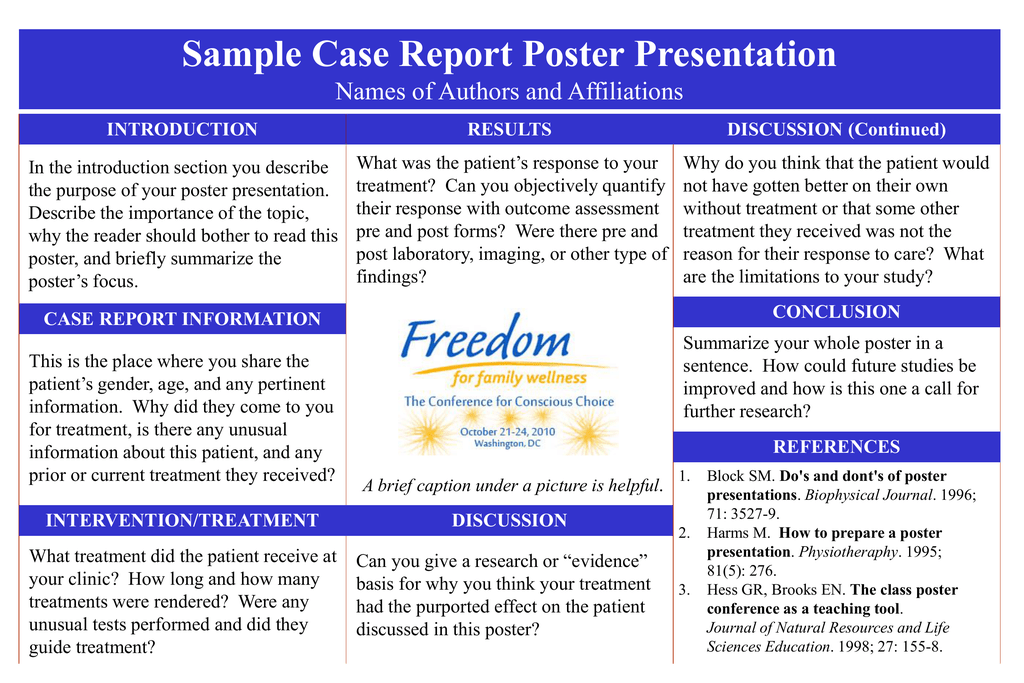 how to report poster presentations