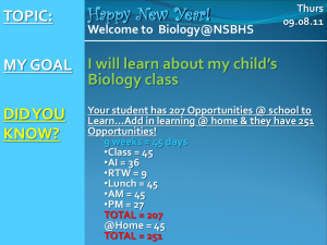 OPEN HOUSE POWERPOINT for Parents! - BadFishBiology