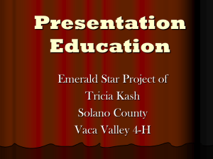 Presentation Education - Solano County UC Cooperative Extension