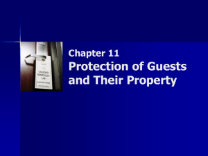 Chapter 11 – Protection of Guests and Their Property
