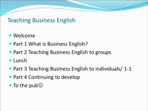 Teaching Business English Powerpoint