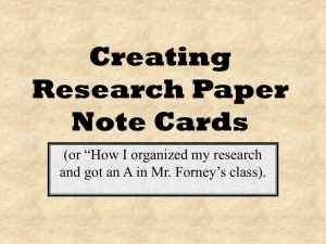 Creating Research Paper Note Cards