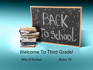 Welcome To Third Grade!