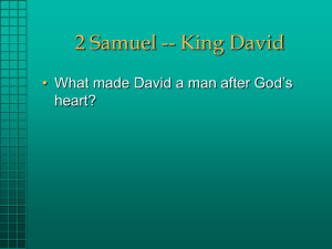 2 Samuel -- King David - Gordon College Faculty