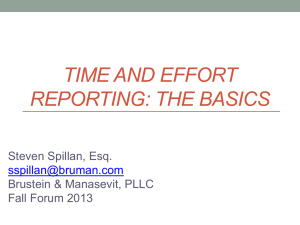 time and effort reporting: the basics