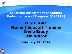 IUSD SBAC Student Support Training PPT