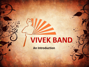 VIVEK BAND -presentation for volunteers