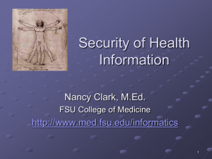 Security of Health Information