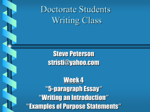 Writing the 5-Paragraph Essay