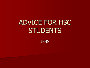 ADVICE FOR HSC STUDENTS - James Fallon High School