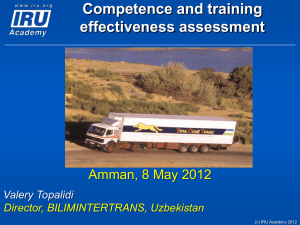 Competence and training effectiveness assessment