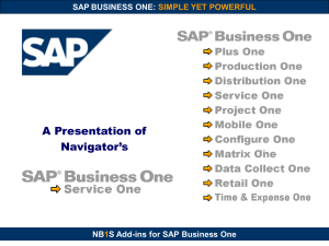 NB1S Add-ins for SAP Business One - Navigator Business Solutions