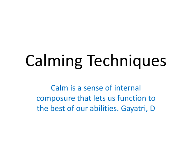 Calming Techniques