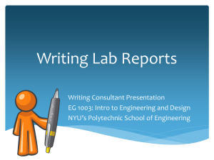 How to Write Lab Reports in EG1003