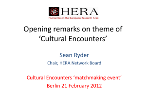 Characterising the HERA JRP Cultural Encounters theme