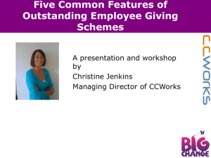Common Features of Outstanding Payroll Giving Schemes