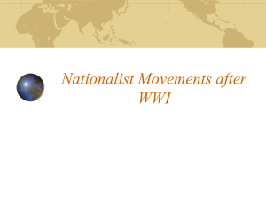 Nationalist Movements after WWI