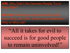 Why Didn`t the German People try to Stop Hitler?