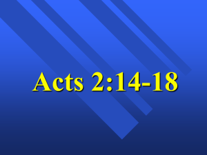 Acts 2.14-18 - Greatbarr Church of Christ, Birmingham, England