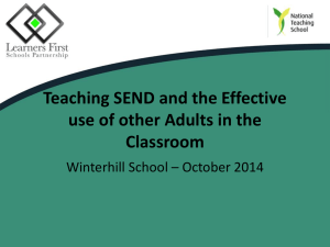 SEND/ Using other adults effectively