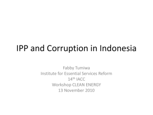 IPP and Corruption in Indonesia - Electricity Governance Initiative