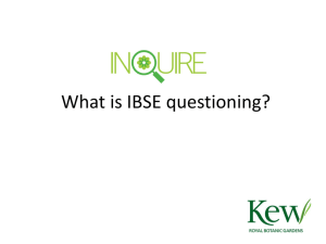 What is an IBSE question?