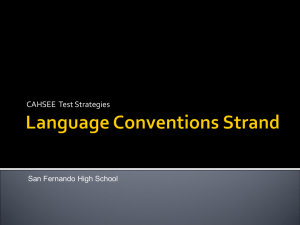 CahseeLanguageConventions - San Fernando Senior High