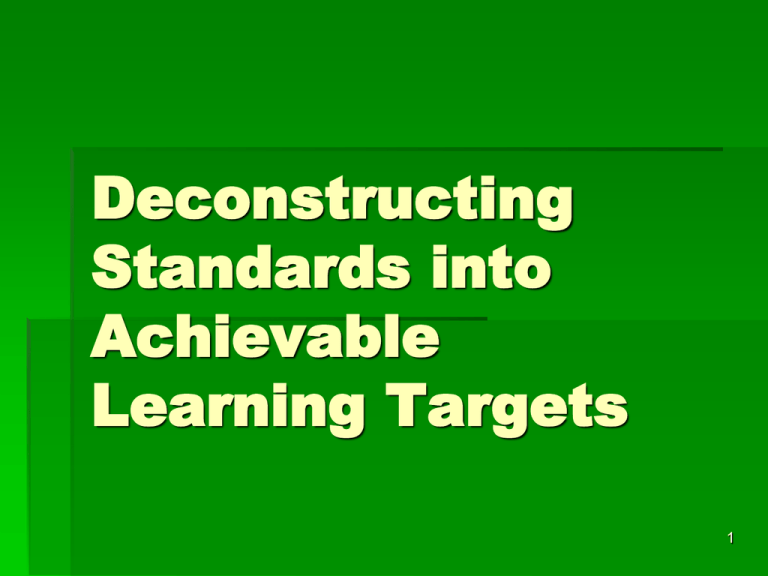 What Are Learning Targets 