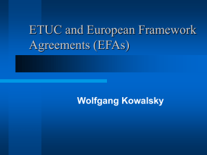 ETUC and European Framework Agreements (EFAs)