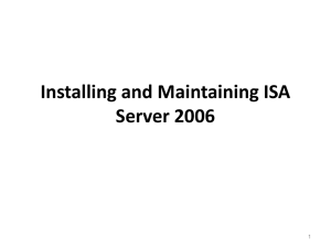 Installing and Maintaining ISA Server 2006